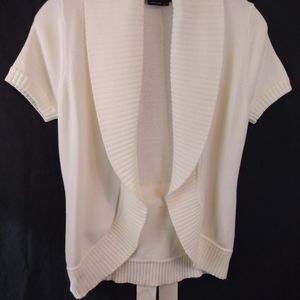 BCBG Maxazria White Ribbed Sweater